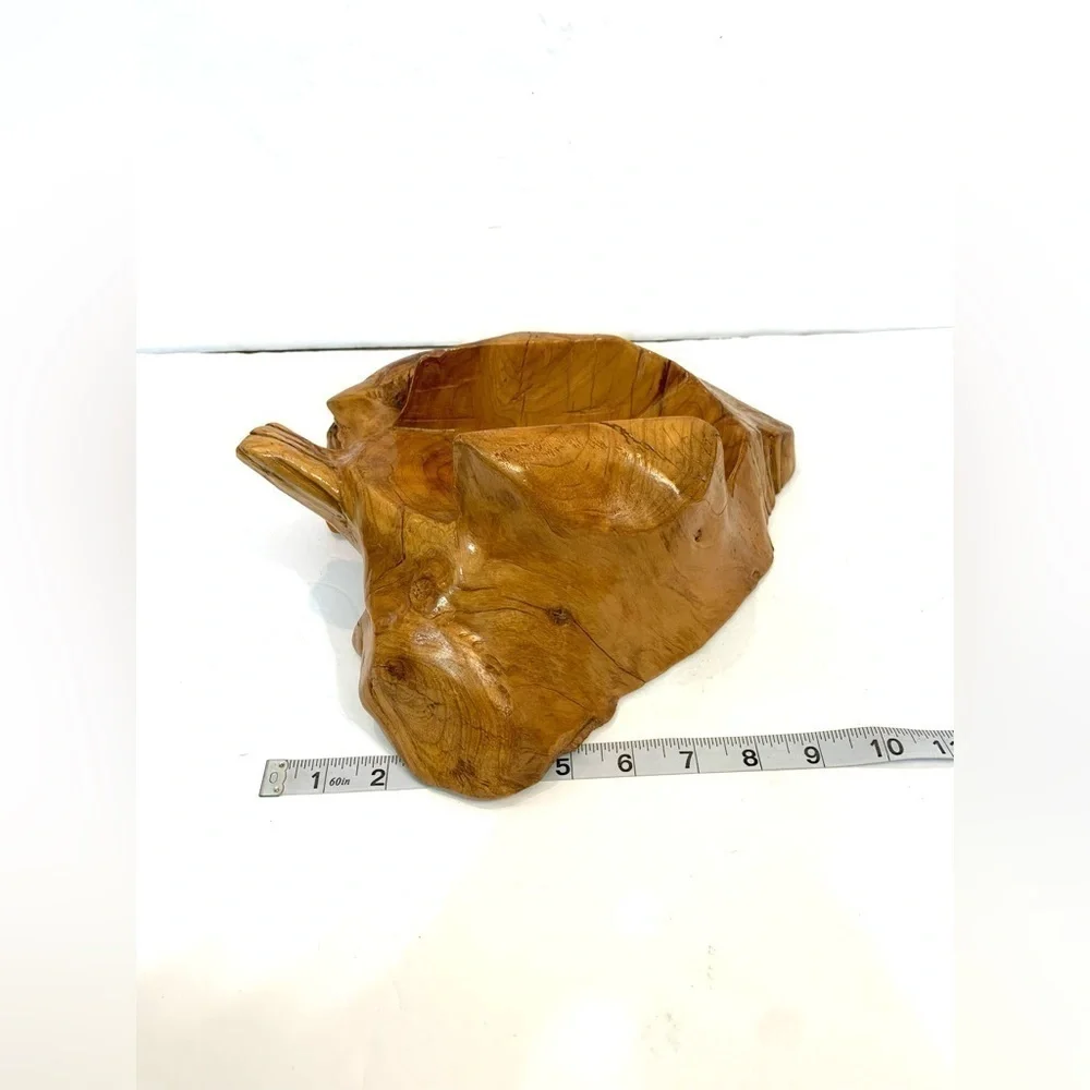 Vintage Carved Natural Wooden Wine Holder EUC